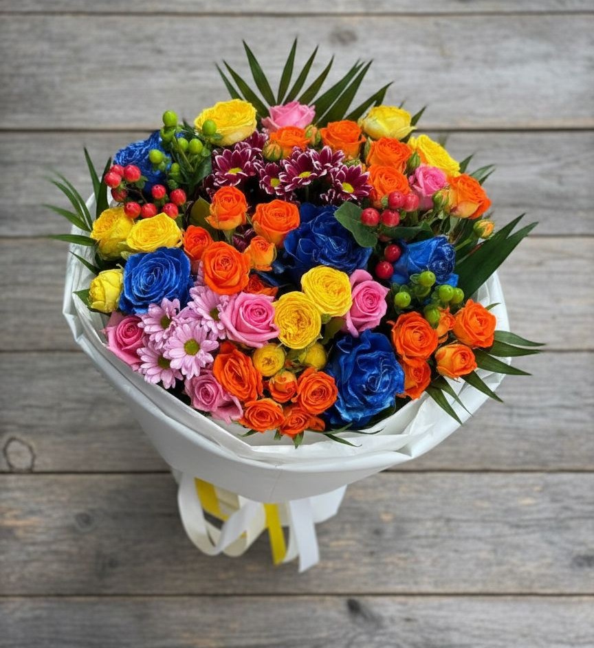 Букет цветов из: Розы и Хризантемы в Бегичевский