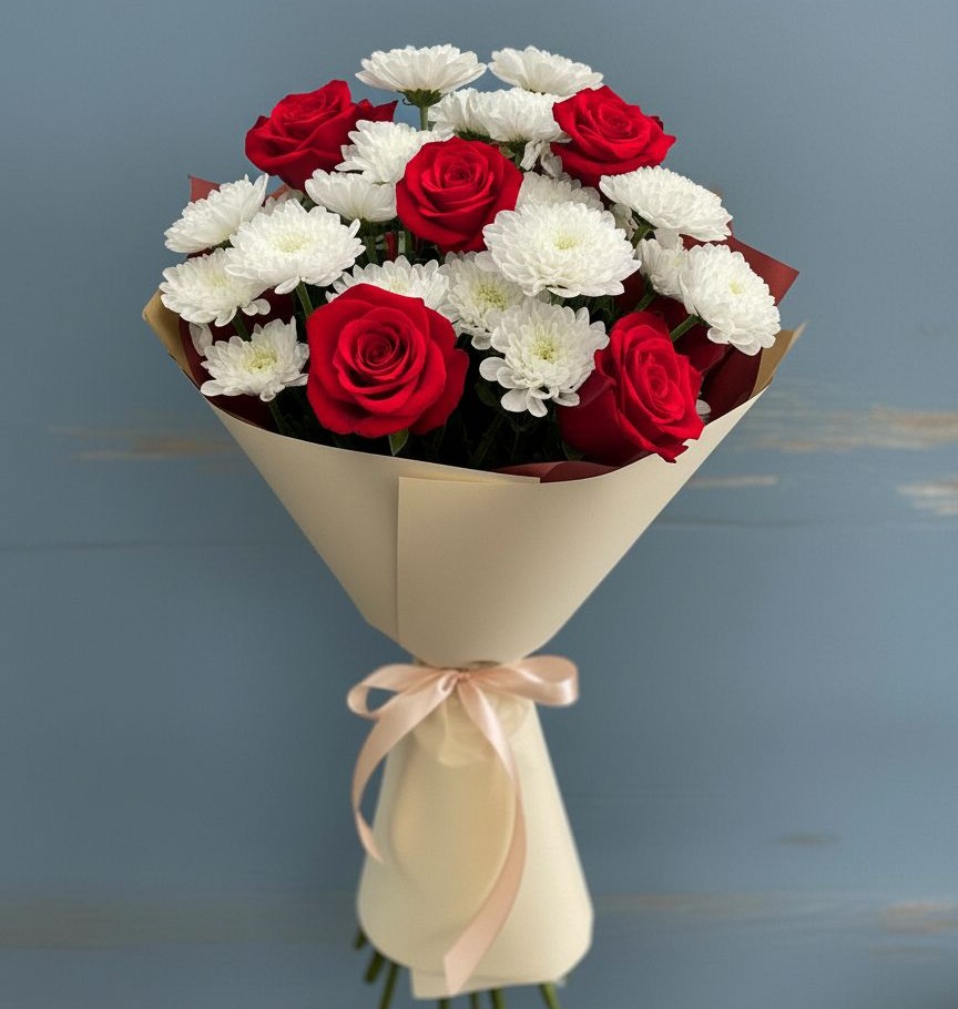 Букет цветов из: Розы и Хризантемы в Бегичевский