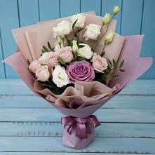 Букет цветов из:  Розы и Лизиантусы в Бегичевский