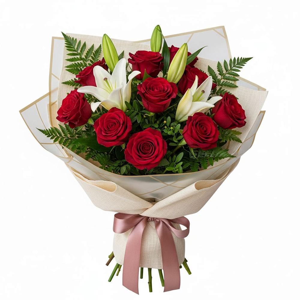 Букет цветов из: Лилии и Розы в Бегичевский