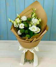 Букет цветов из:  Хризантемы и Лизиантусы в Бегичевский