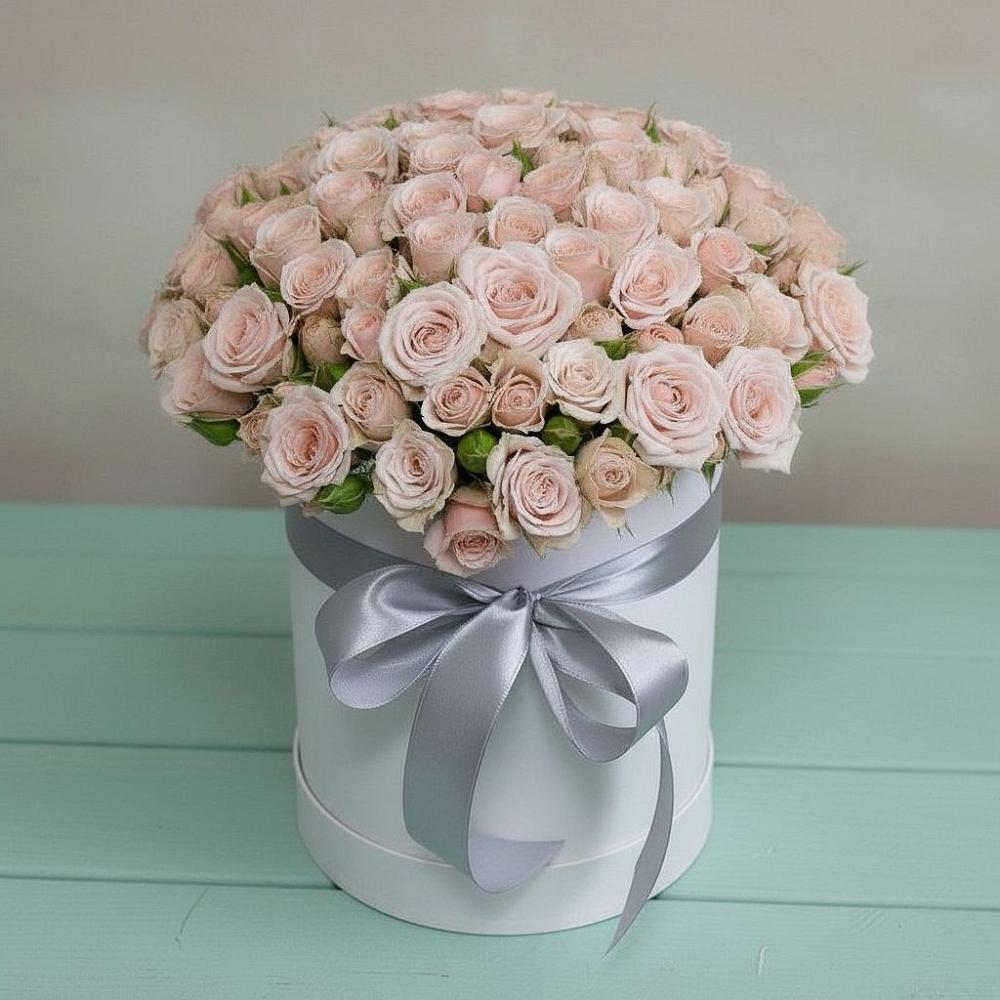 Цветочная композиция из Розы в шляпной коробке в Бегичевский